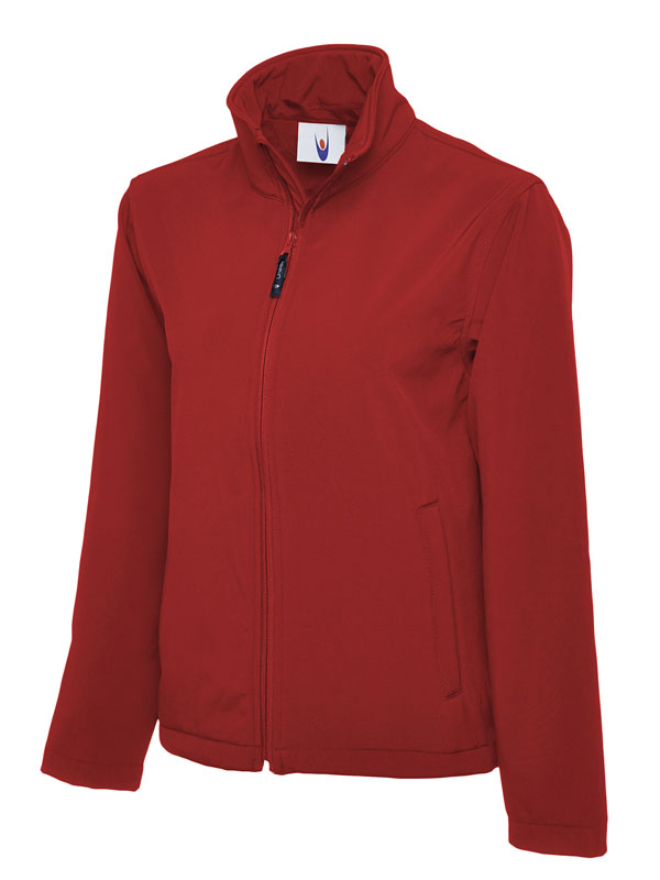 red, softshell, soft, shell, jacket, fleece, coat, smart, uneek, uc612, waterproof, personalised, embroidered